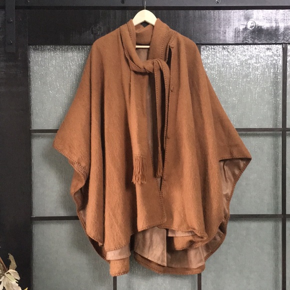 Alpaca Jackets & Blazers - Italian Suiting Real Alpaca Tan Cape Size Large